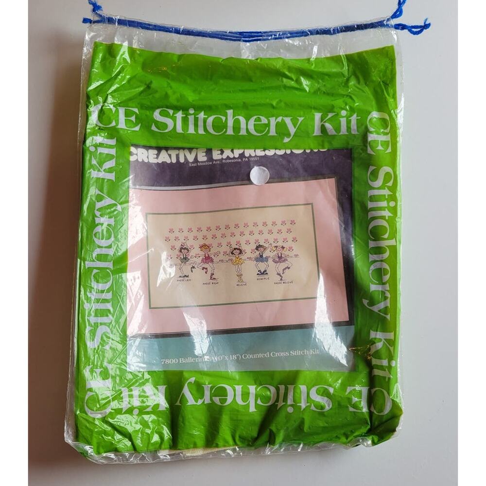 Creative Expressions #7800 Ballerinas Counted Cross Stitch Kit 1981 Sealed